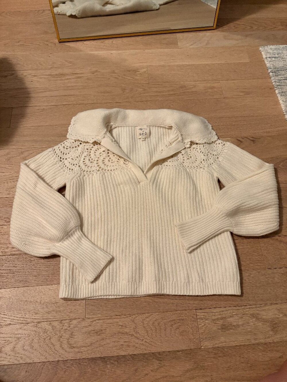 White Sézane X SEA NY Gareth Wool Sweater Size XXS